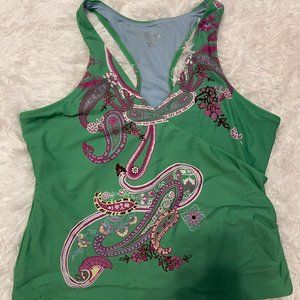 ATHLETA "Twist Racer" Paisley Tankini Top Sz.L